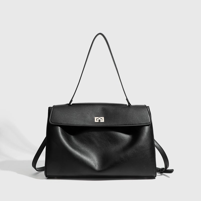 2025 Fashion New Handbag Shoulder Crossbody Bag Soft Leather Niche Design Handsome Commuter Tote Bag For Women - Image 1