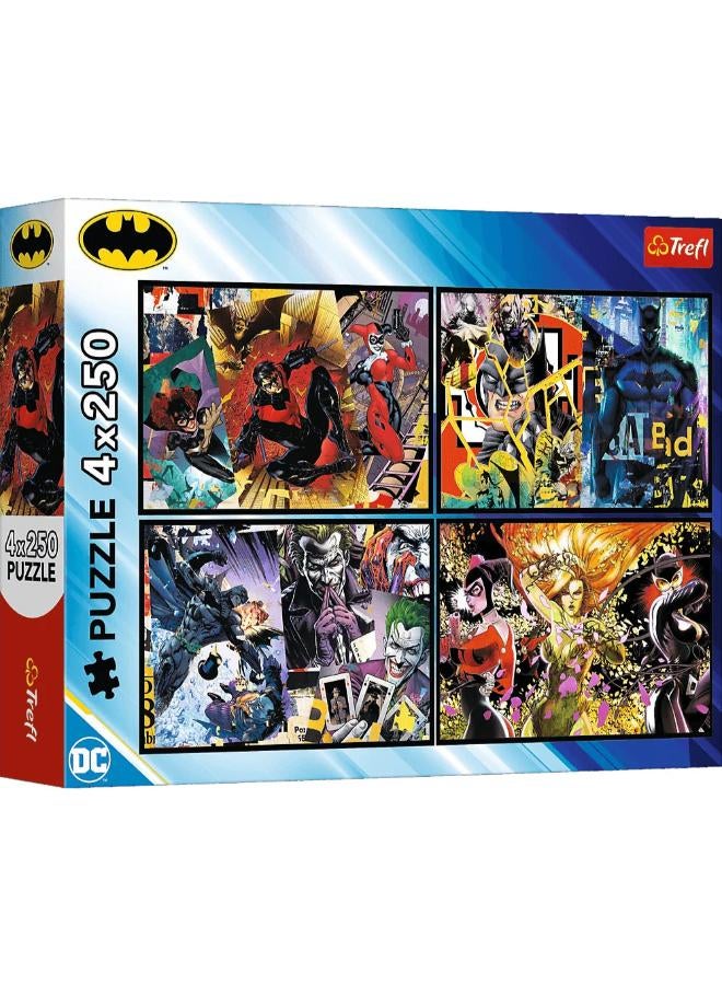 Trefl Puzzle Batman in Action - 4x250 Pcs - Image 1