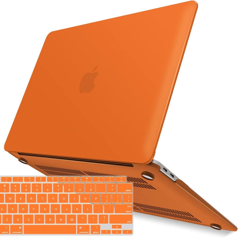 I Benzer Compatible with New MacBook Air 13 inch Case 2022 2021 2020 M1 A2337 A2179 A1932, Plastic Hard Shell Case with Keyboard Cover for Mac Retina Display with Touch ID, Orange, MMA-T13OR+1 - Image 1