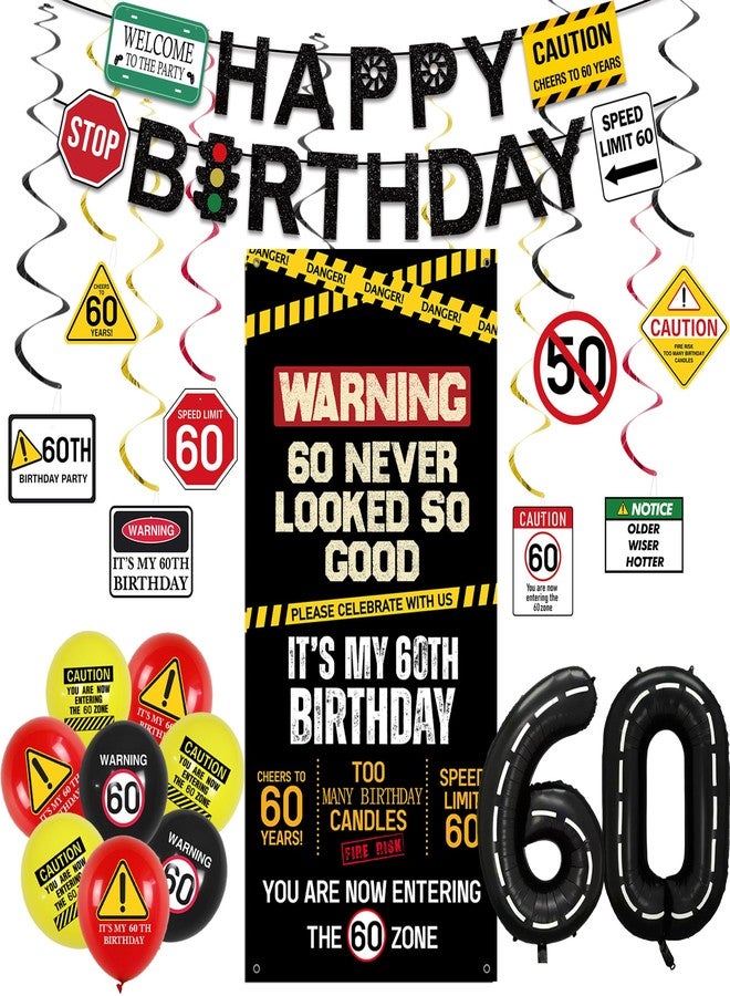 Roetyce Caution 60th Birthday Banner - Image 1