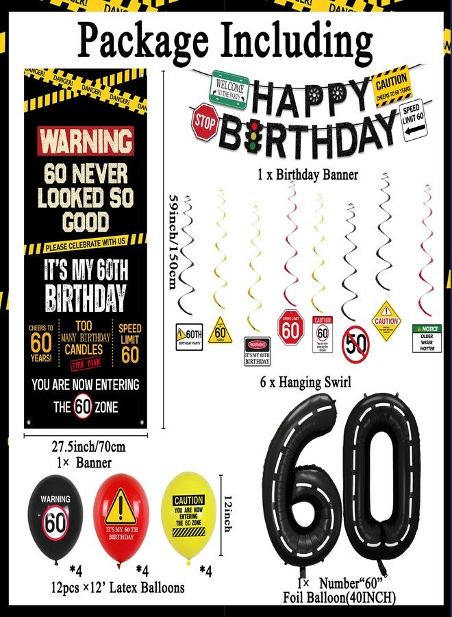 Roetyce Caution 60th Birthday Banner - Image 2