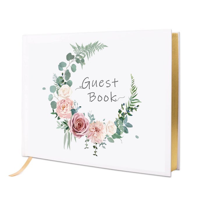 WEDDING GUEST BOOK REGISTRY SIGNIN BOOK WITH 123 BLANK LINED PAGES GILDED EDGES HARDCOVER BOOK FOR WEDDING BABY SHOWER BIRTHDAY