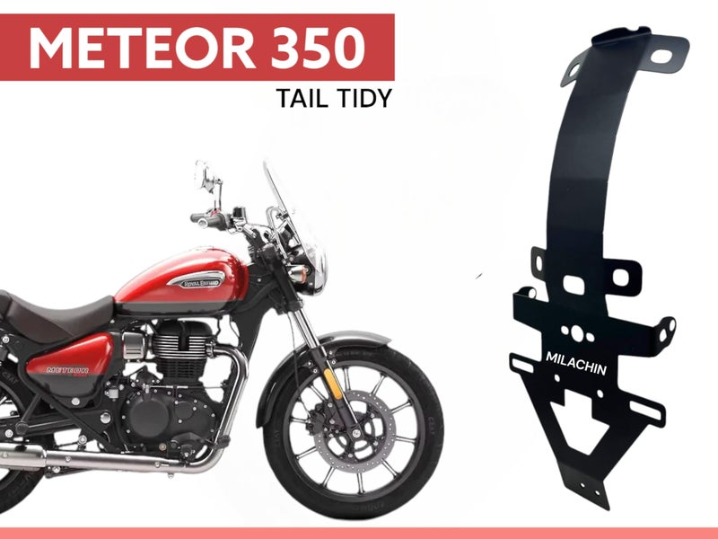 MILACHIN Motorcycle License Plate Holder, Tail Tidy Fender Eliminator Big Size for Meteor 350, Black. - Image 3