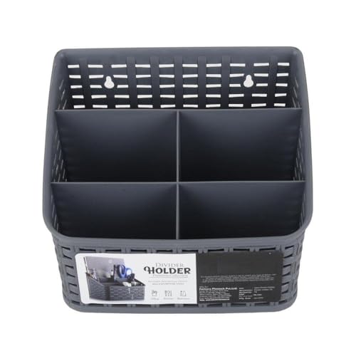 PUTHAK MH9001, 5 Compartments Plastic Multipurpose Plastic Kitchen Utensil Holder, Spoon, Knife Stand Organiser - Image 2