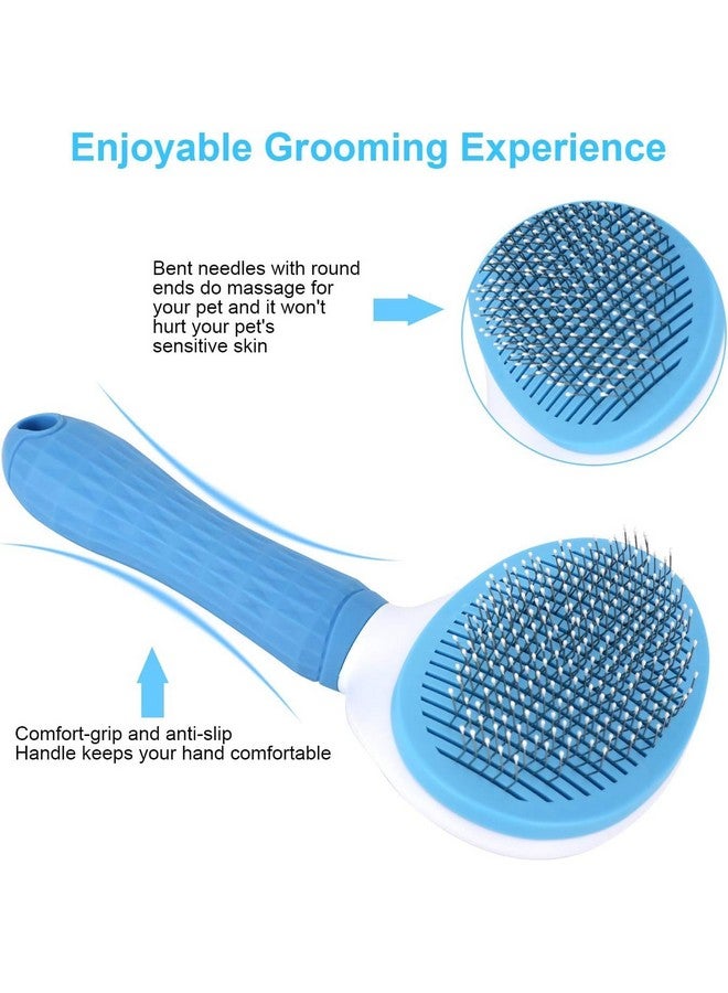 Episkey Pets Self Cleaning Slicker Brush, Pet Massaging Tool, Grooming Brush for Dogs & Cats Cleaning Slicker Brushes for Pet Massage-Self Cleaning Removes Tangled Hair (PGB Blue) - Image 2