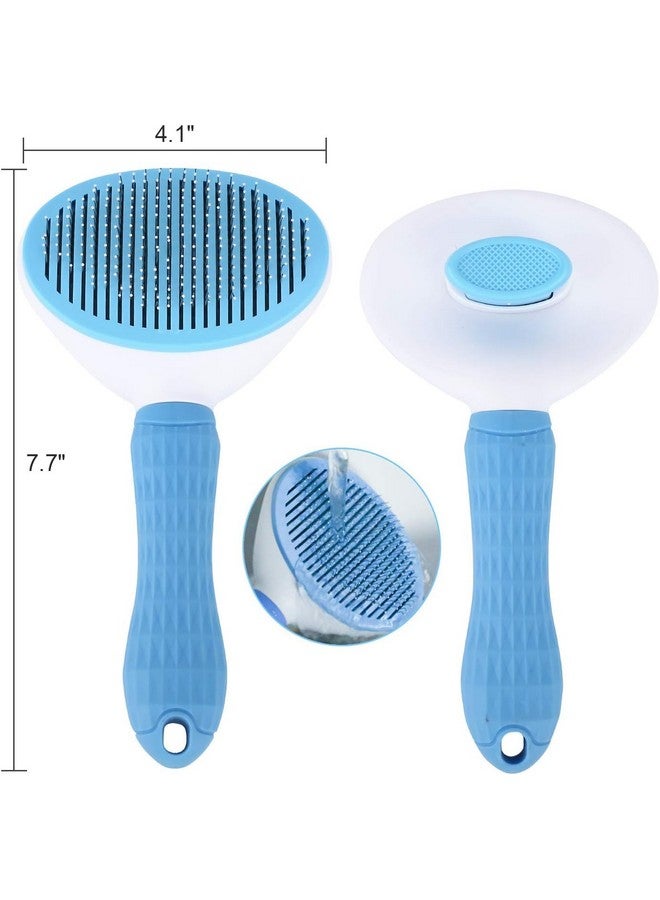 Episkey Pets Self Cleaning Slicker Brush, Pet Massaging Tool, Grooming Brush for Dogs & Cats Cleaning Slicker Brushes for Pet Massage-Self Cleaning Removes Tangled Hair (PGB Blue) - Image 4