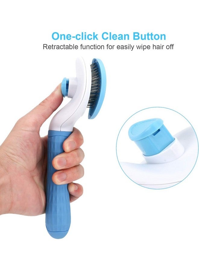 Episkey Pets Self Cleaning Slicker Brush, Pet Massaging Tool, Grooming Brush for Dogs & Cats Cleaning Slicker Brushes for Pet Massage-Self Cleaning Removes Tangled Hair (PGB Blue) - Image 3