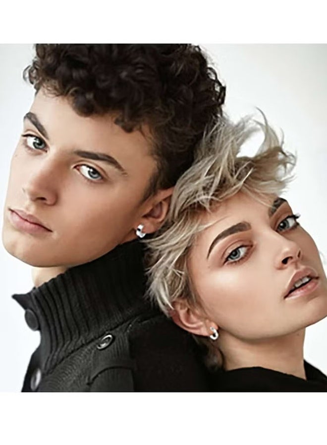 Happy D 12 Pairs Stainless Steel Earrings Men Cubic Zirconia Fashion Black Earrings Set For Women Girls Stud Earrings - Image 4