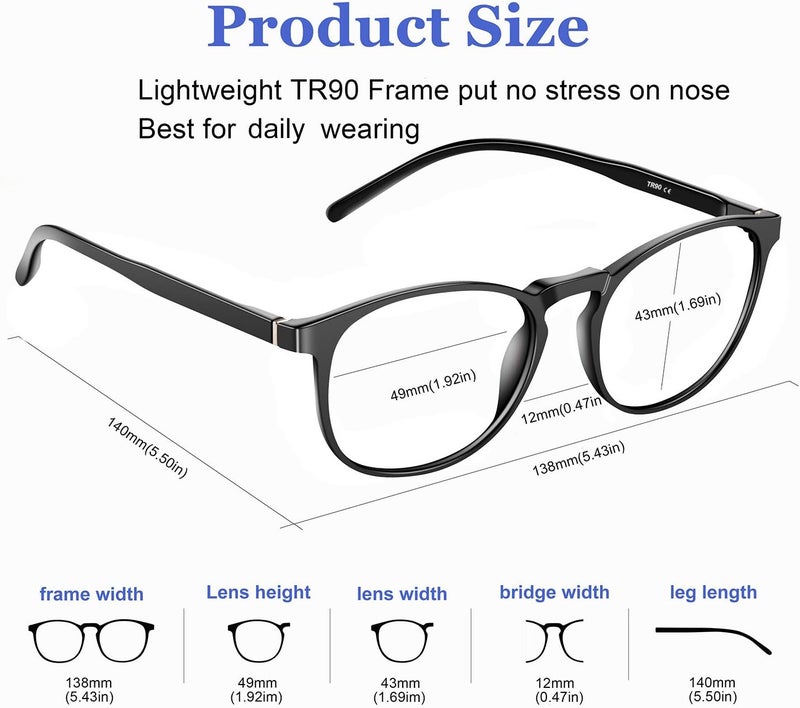 FEIYOLD Batch consistent craftsmanship Blue Light Blocking Glasses Women/Men,Retro Round Anti Eyestrain Computer Gaming Glasses(Black+Red) Ergonomic build - Image 5
