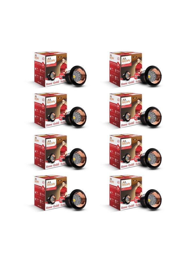 Murphy 2W Rose Gold Finish Button LED Spot Lights | Pack of 8 | Warm White (Golden Yellow) | Perfect for Home & Commercial Spaces - Image 1