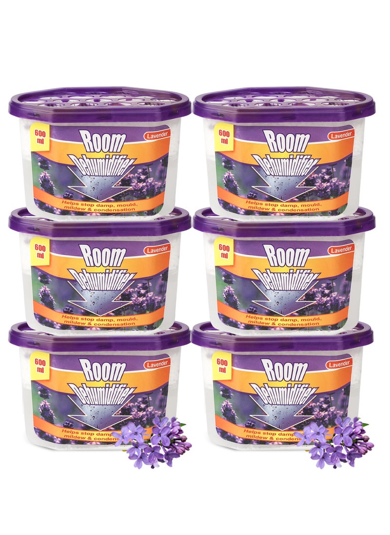 URbazaar 6 Pcs Household Dehumidifier Activated Charcoal Moisture Absorber And Odor Eliminator Wardrobe Hygroscopic Anti-Mold Deodorizing Moistureproof Desiccant（Lavender Flavor）  - Image 1