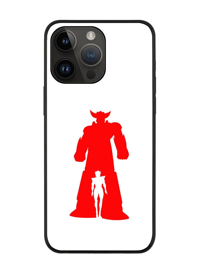 Stylizedd Rugged Black edge case for Apple iPhone 14 Pro Max Slim fit Soft Case Flexible Rubber Edges Anti Drop TPU Gel Thin Cover - Grendizer (White) - Image 1