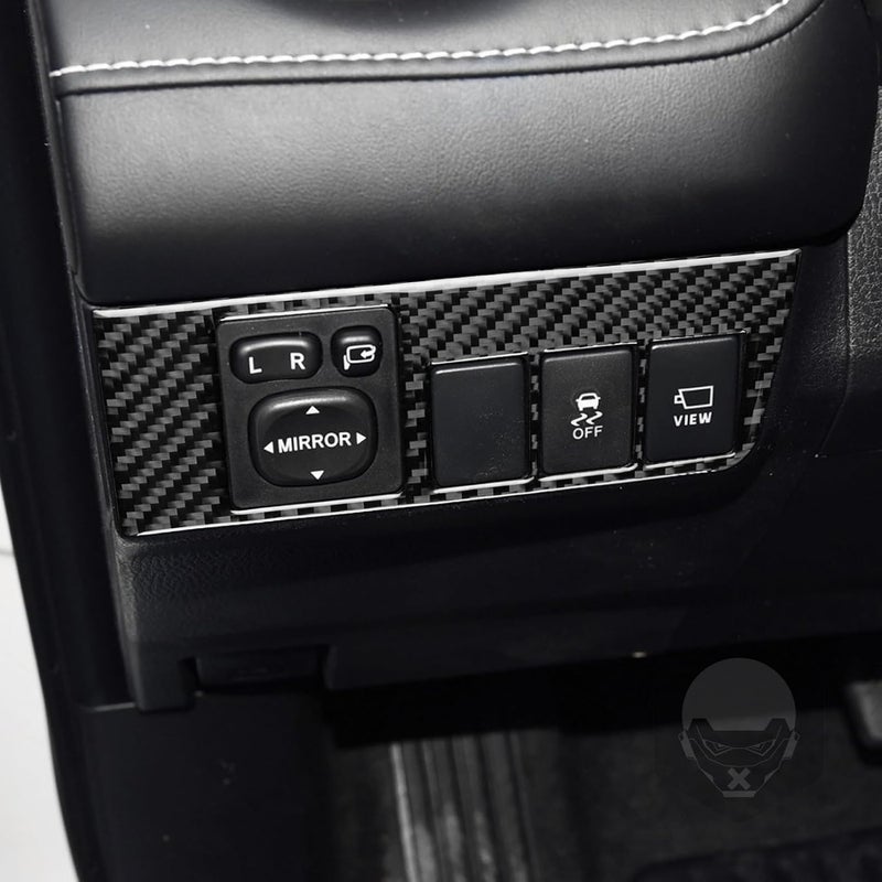 NVCNX Real Premium Carbon Fiber Car Dashboard Side Rearview Mirror Adjustment Button Panel Cover Decal Compatible with Toyota RAV4 2013 2014 2015 2016 2017 2018 Interior Dash Trim Accessories Black - Image 4