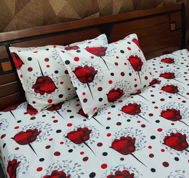 zebaya Home Pure Cotton 200TC Skin-Friendly Bedsheet for Double Bed. (Size 90X100 Inch) with 2 Pillow Cover (Multicolor C) - Image 3