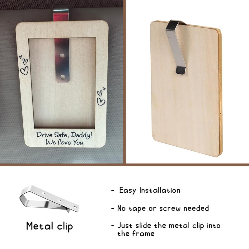 Hangwoous Drive Safe Visor Clip Picture Frame For Car Fathers Day Daddy Token Custom Car Visor Clip Photo Frame Fathers Day Sweet Papa Keepsake Heartfelt Gift For Dad Celebrating A Special Bond - Image 4