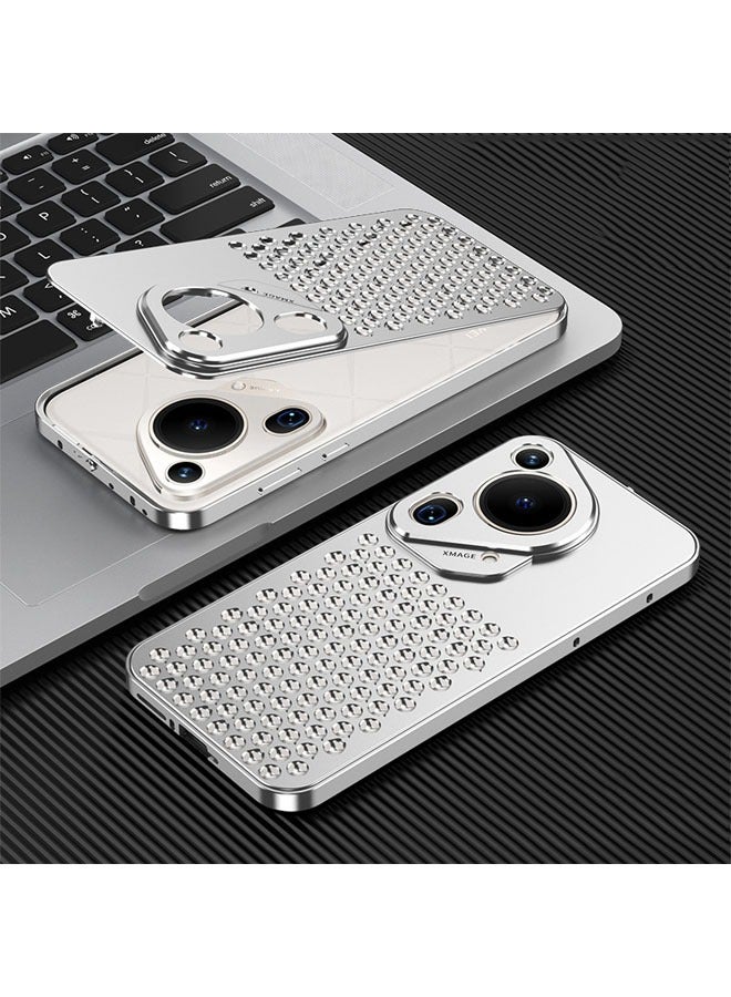 General Suitable for Huawei Pura 70/70Pro/70ProPlus/70Ultra aluminum alloy elastic buckle honeycomb cooling phone case 