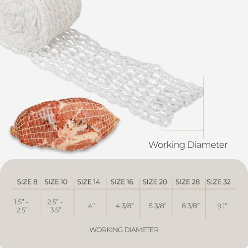 The Sausage Maker® 50ft Meat Netting Roll Size 32, Elastic Butchers Twine Cooking String Food Net For Large Roasts, Turkey, Strip Loins, USA Made, BPA Free Stretchable Poly-Cotton Mesh, 9" Dia - Image 4