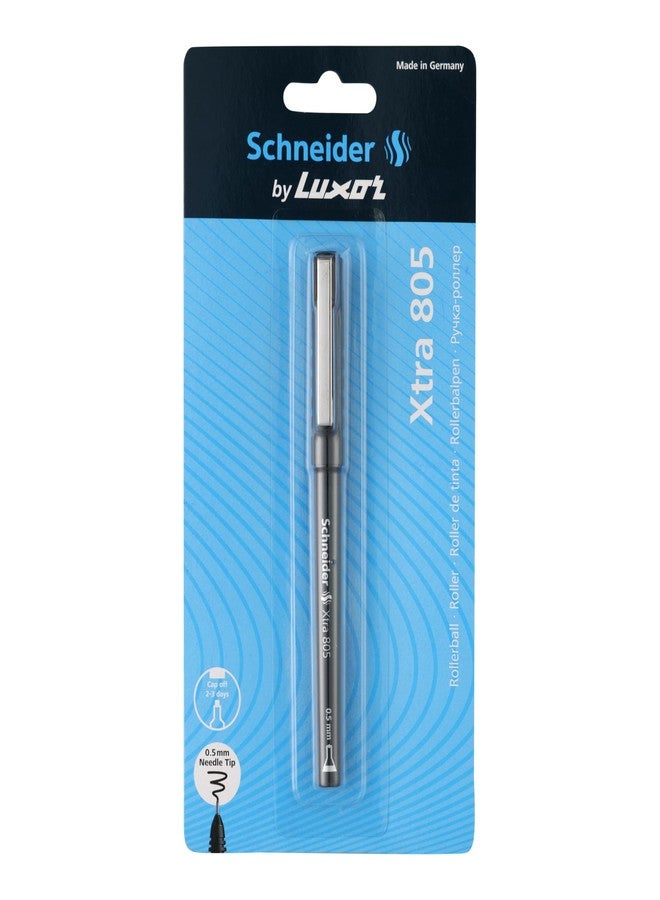 Luxor Schneider Xtra 805 Roller Ball Pen | 0.5mm Needle Tip |Cap off 2-3 Days | Ink Colour Black |German Technology - Image 1