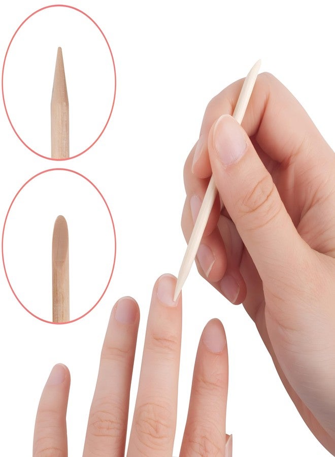 Trendy Look 24 Pcs Orange Wood Nail Sticks Double Sided Cuticle Pusher Remover Manicure Pedicure Tool - Image 3