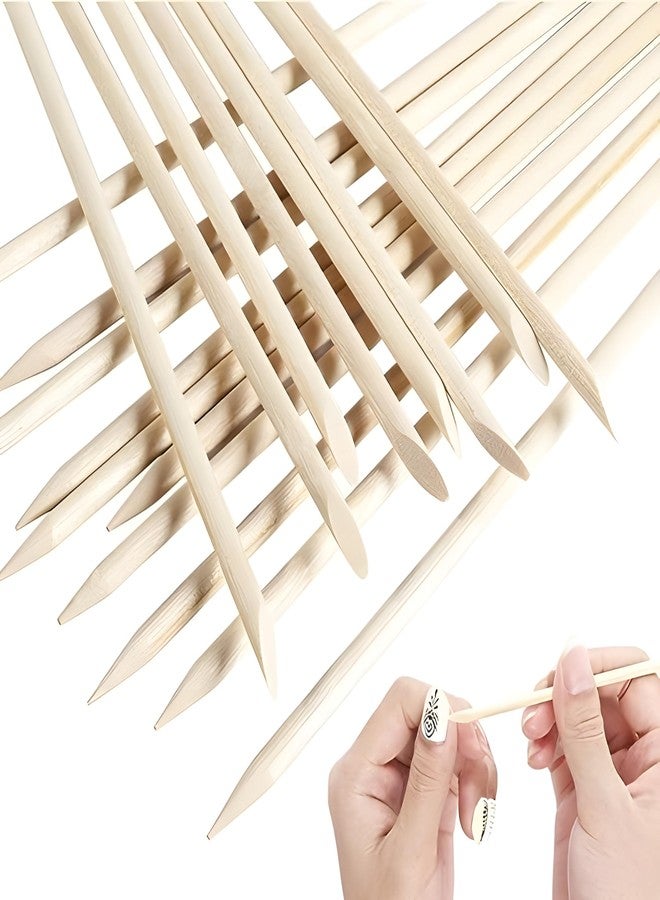 Trendy Look 24 Pcs Orange Wood Nail Sticks Double Sided Cuticle Pusher Remover Manicure Pedicure Tool - Image 4