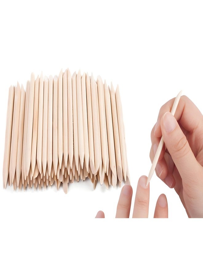 Trendy Look 24 Pcs Orange Wood Nail Sticks Double Sided Cuticle Pusher Remover Manicure Pedicure Tool - Image 2