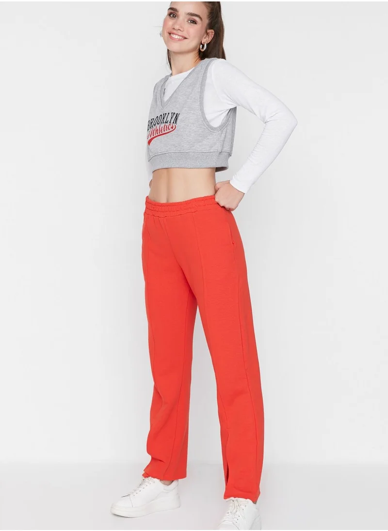 trendyol Slit Hem High Waist Sweatpants