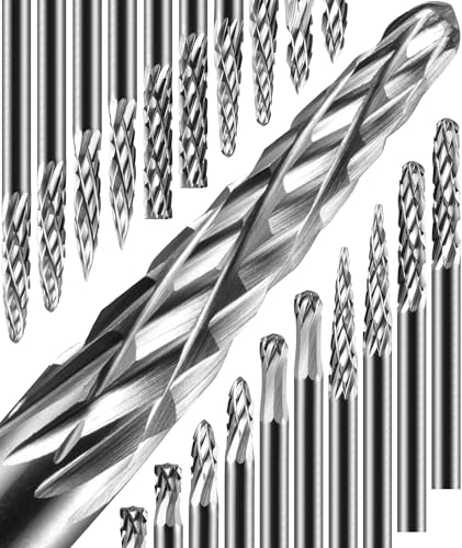 Sworker 20 Pcs Carbide Burr Set 1/8" Shank Compatible with Dremel Bits Rotary Tools Attachment Kit Rasp Drill File Accessories Metal Wood Stone Steel Grinding Carving Cutting Polishing Solid Tungsten - Image 1