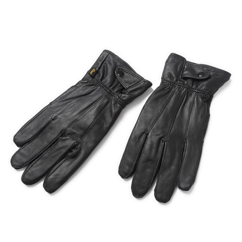 REED Men's Genuine Leather Warm Lined Driving Gloves (XL, BLACK) - Image 4