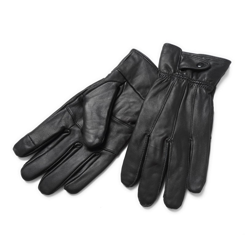 REED Men's Genuine Leather Warm Lined Driving Gloves (XL, BLACK) - Image 3