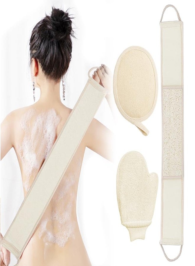 AMTEADM Natural Loofah Exfoliating Body Scrubber Loofah Bath Sponge, Luffa for Women and Men, 100% Biodegradable Compostable, Dye Free, Zero Waste Eco Friendly Sustainable (3 Pack) (L) - Image 1