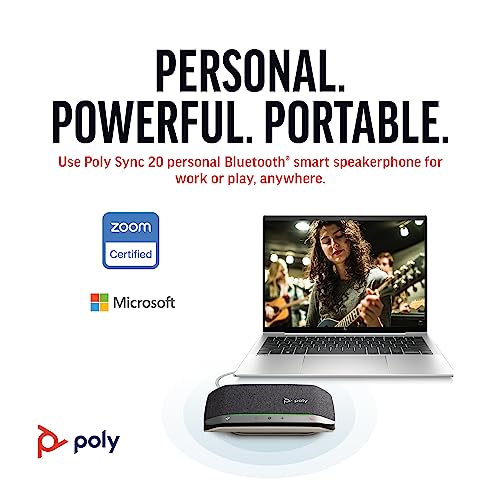 Poly Sync 20 USB-C Personal Portable Smart Speakerphone (Plantronics) – Noise/Echo Reduction -Works w/Teams, Zoom, PC, Mac, Mobile – Amazon Exclusive - Image 2