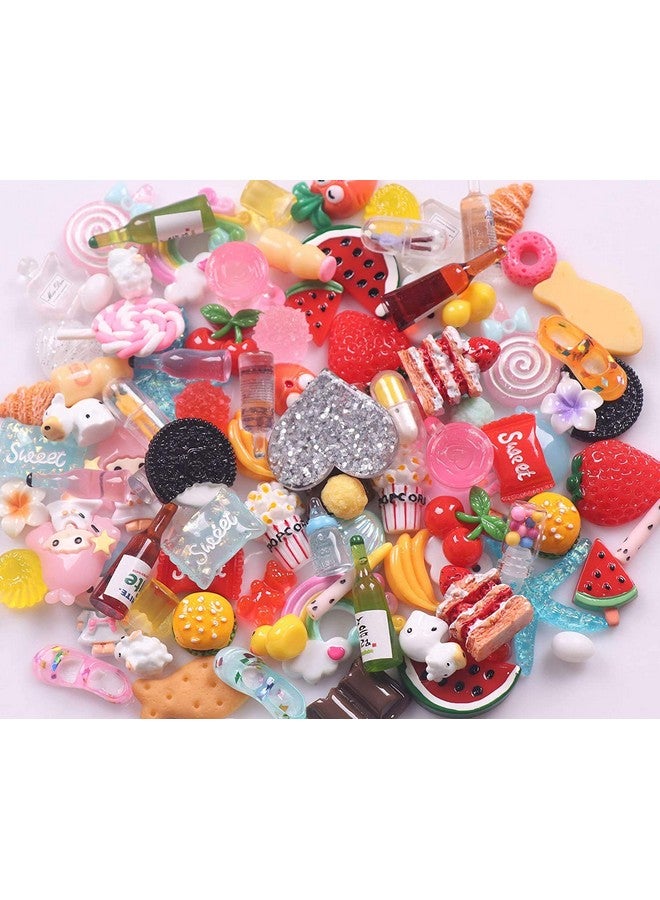 YAKA 50Pieces Mix Flat Backs Resin Embellishments Scrapbooking Supplies DIY Crafts Applique Flatback Embellishments Art Decorations Slime Charms - Image 4