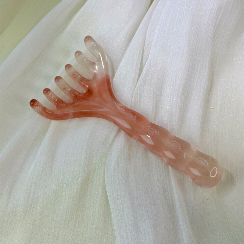 2 Pcs Beeswax Resin Six Claw Head Massager Scalp Relaxation Comb - Image 5