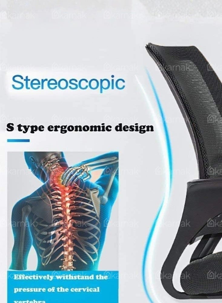 Karnak Mikaella Medium Back Office Chair | Mesh Executive Chair | Adjustable 360° Swivel Gaming Office Chair for Home & Office Furniture (Black) - Image 3