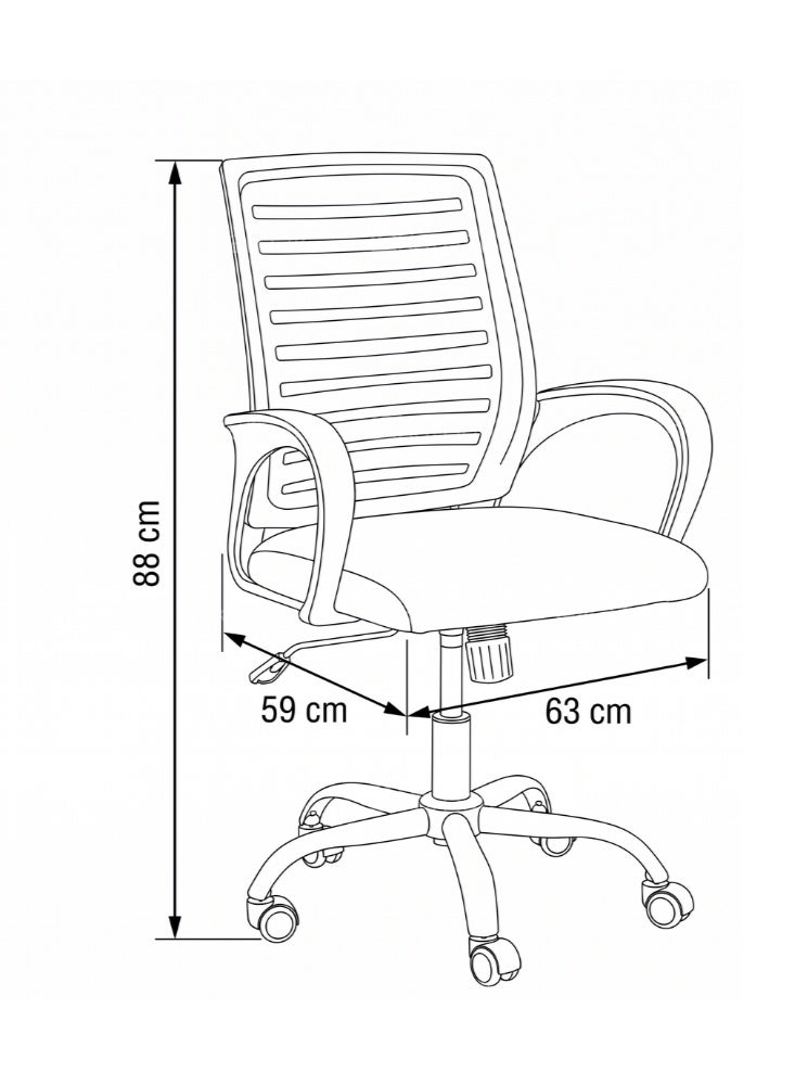 Karnak Mikaella Medium Back Office Chair | Mesh Executive Chair | Adjustable 360° Swivel Gaming Office Chair for Home & Office Furniture (Black) - Image 2