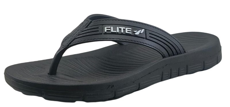 FLITE Thong V-Strap Slippers for Men & Women | Soft Cushioned, Lightweight & Non-Slip Daily Use Chappals (Black, UK Footwear Size System, Adult, Men, Numeric, Medium, 6) - Image 1