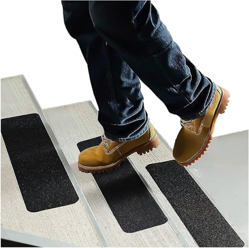 ThreadNanny Stair Treads Non Slip for Wooden Steps Indoor and Outdoor - Grip Tape for Stairs Concrete Steps (Works on All Surfaces & Weather), Waterproof Anti Slip Tape, Strong Non Skid Tapes 6” X 24” (5-Pack) - Image 1