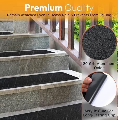 ThreadNanny Stair Treads Non Slip for Wooden Steps Indoor and Outdoor - Grip Tape for Stairs Concrete Steps (Works on All Surfaces & Weather), Waterproof Anti Slip Tape, Strong Non Skid Tapes 6” X 24” (5-Pack) - Image 5