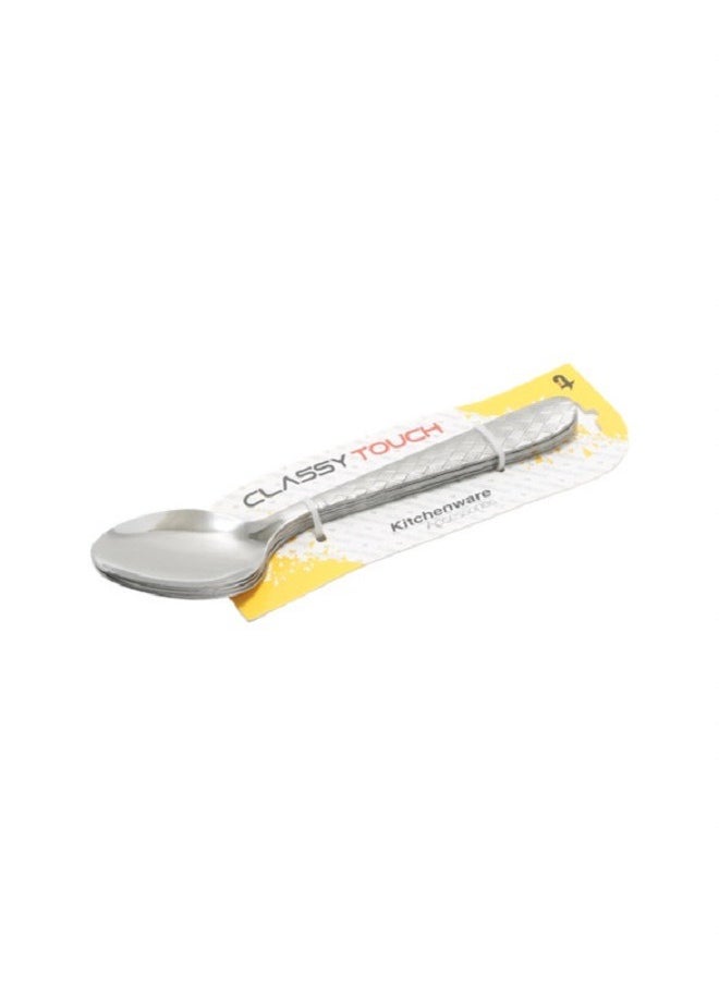 CLASSYTOUCH - 4 Piece Dinner Spoon Set - Image 1