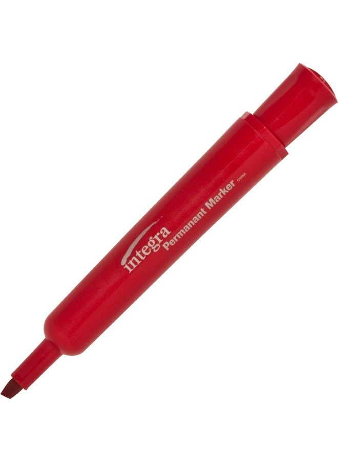Integra Permanent Red Chisel Markers (Pack Of 12) - Image 3