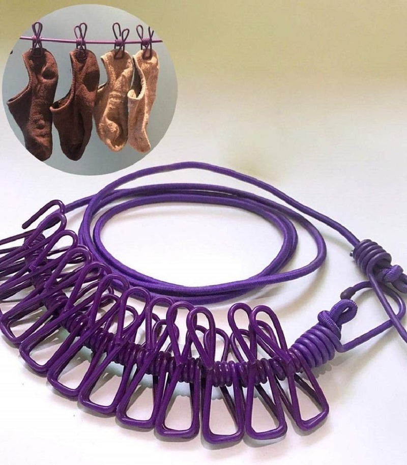 JERN Portable Multi Functional Drying Rope with 12 Clips 18 m Long Set of 2 Ropes - Image 3