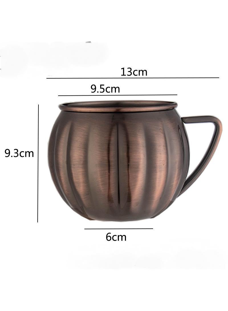1-Pieces Moscow Mule Cup Stainless Steel Copper Hammered Cups Ice Drinking Cup Brown-B 700ml  - Image 2