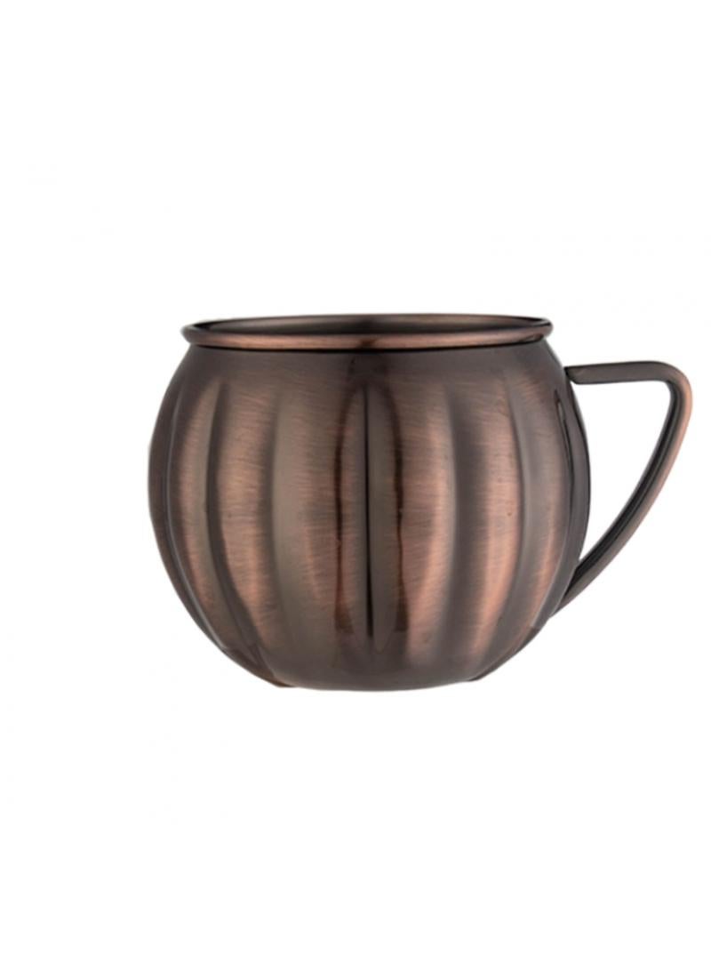 1-Pieces Moscow Mule Cup Stainless Steel Copper Hammered Cups Ice Drinking Cup Brown-B 700ml  - Image 1
