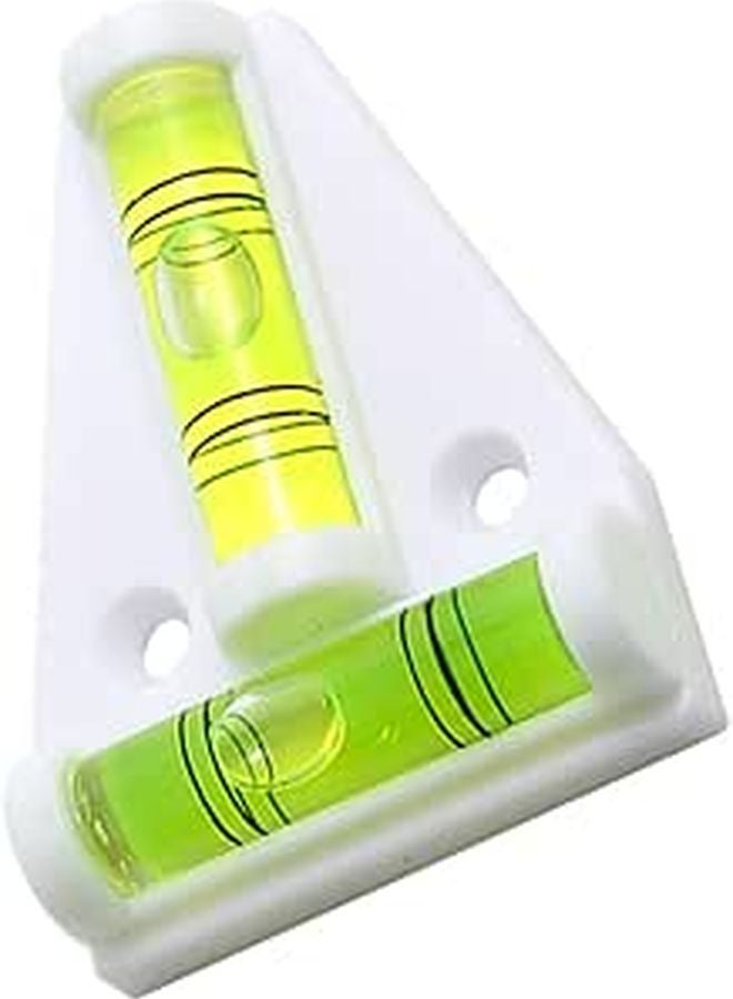 Mini T Shaped Triangle Bubble Level Magnetic Portable White For Construction RV - Image 1