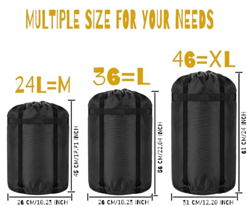 Borogo Compression Stuff Sack, 2-Pack 36L Sleeping Bags Storage Stuff Sack Organizer Waterproof Camping Hiking Backpacking Bag for Travel - Great Sleeping Bags Clothes Camping Hiking - Image 2