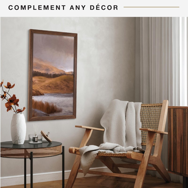 MCS Studio Gallery 18x24 Poster Frame Walnut Woodgrain Engineered Wood, Vertical & Horizontal Wall Hanging Large Picture Frame for Photos, Posters & Art Prints (1-Pack) - Image 3