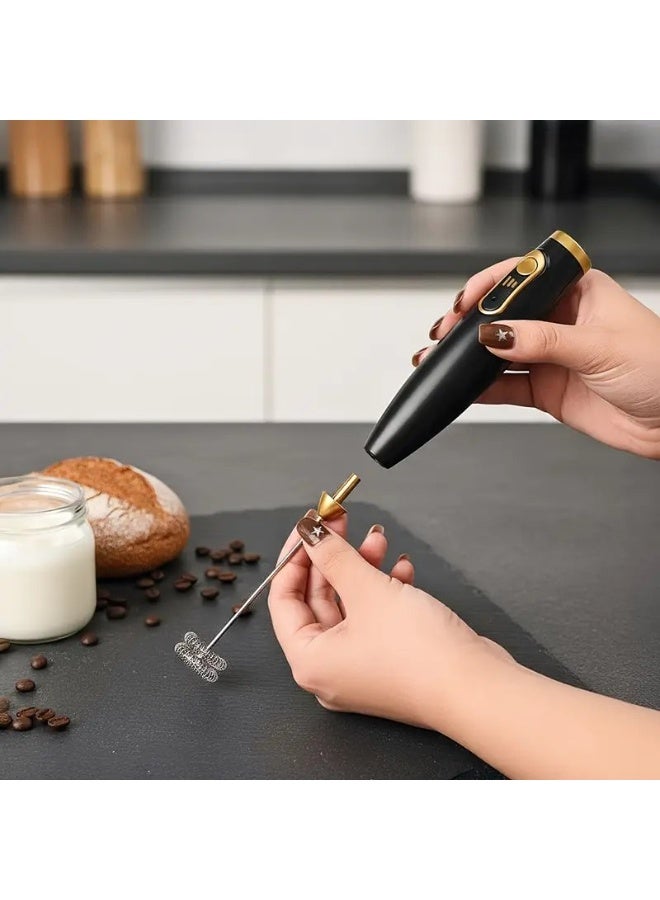 Create rich, velvety foam for coffee, lattes, and cappuccinos in seconds with this handheld milk frother. Designed with an ergonomic grip for comfortable everyday use, it features a quiet yet powerful motor that blends and froths hot or cold beverages effortlessly. Compact and lightweight, it is an essential tool for home coffee stations and quick daily drink preparation. - Image 1