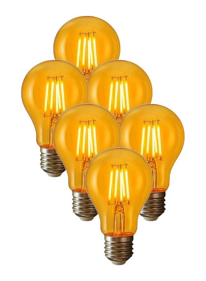 MODI D222 LED Bulb A60 MD-B0808 8W E27 AMBER WW Pack of 6  - Image 1