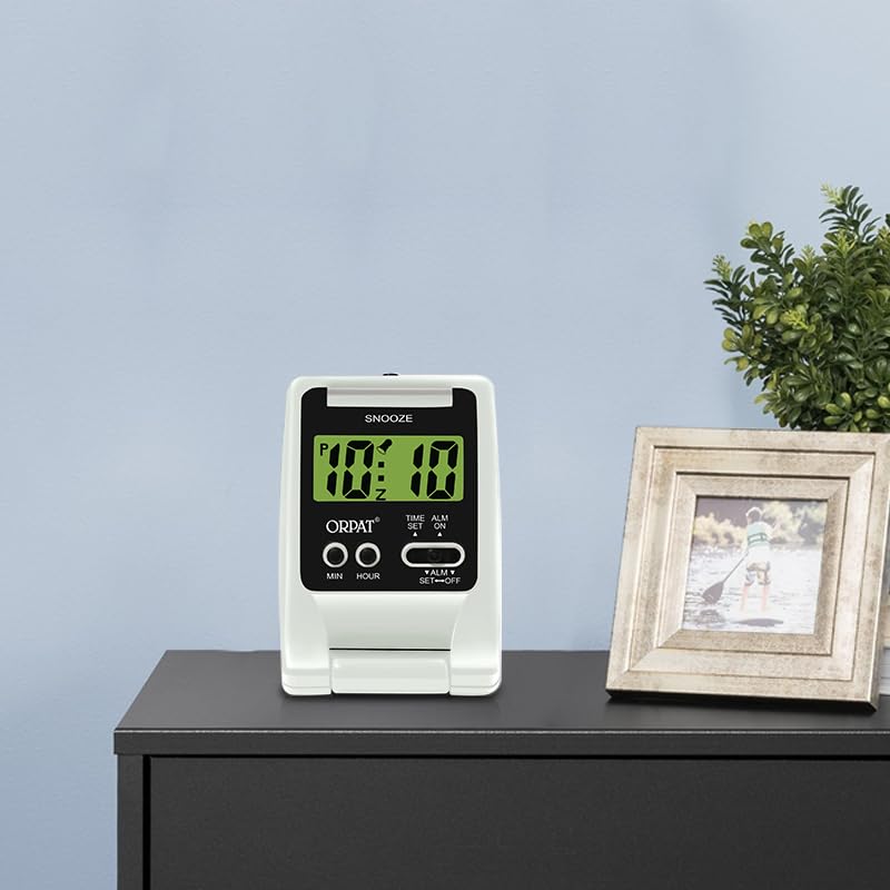 Orpat Ajanta Digital Alarm Clock with Snooze and Light Function (10x7.1x2 cm) (White) - Image 2