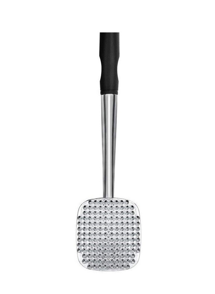 Generic - Heavy Duty Aluminum Meat Tenderizer Hammer, Dual Sided 140 Spiked & Flat Surface Chicken Meat Pounder Mallet Kitchen Tool - Black Handle - Image 1